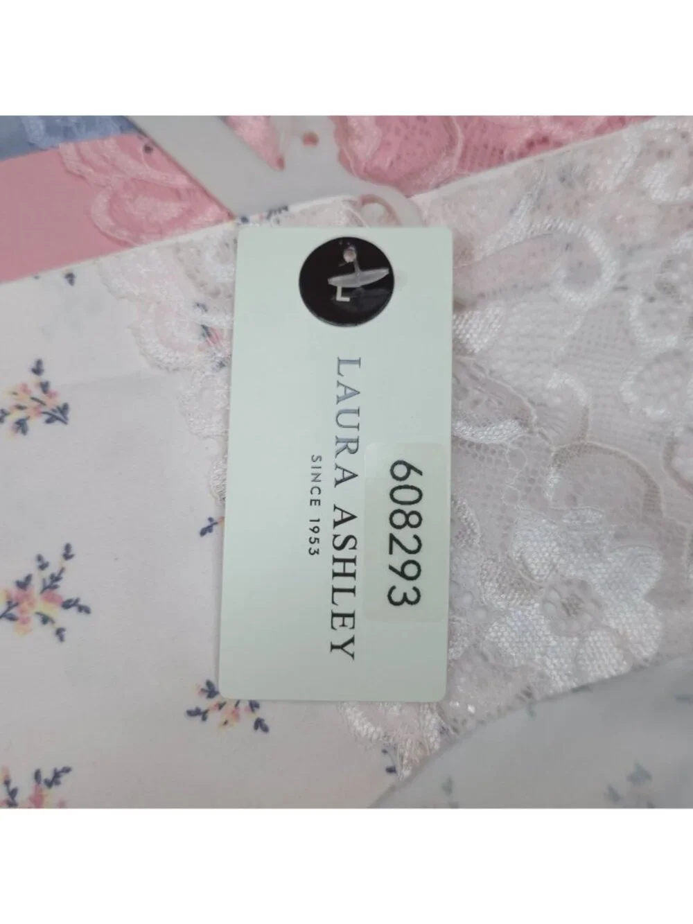 Laura Ashley L 5-Pack No-Show Lace Trim Panties Super Soft Hipster Pink Blue Yel
